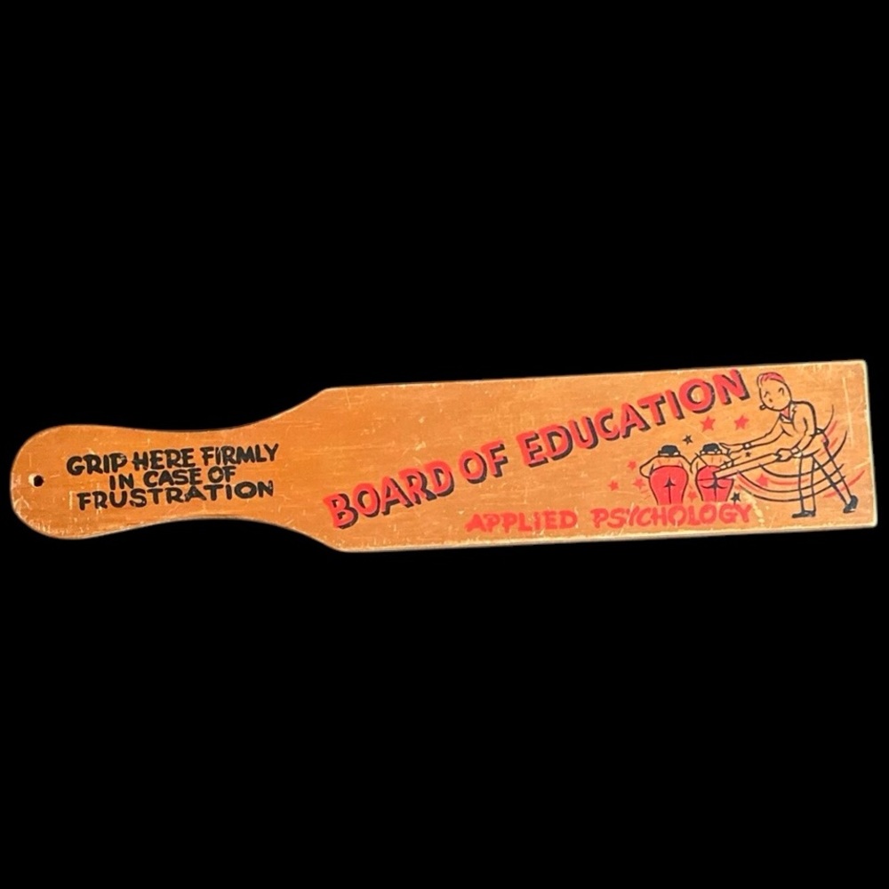 Vintage 1930’s Wooden Paddle BOARD OF EDUCATION “APPLIED PSYCHOLOGY” Handheld